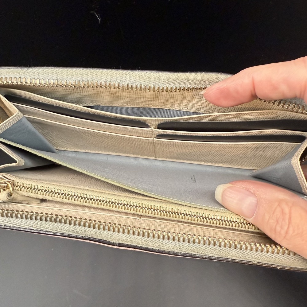 Fendi Monster Zip Around Long Wallet Pink Grey Studs 8M0299 Box Papers - Picture 11 of 15